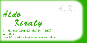aldo kiraly business card